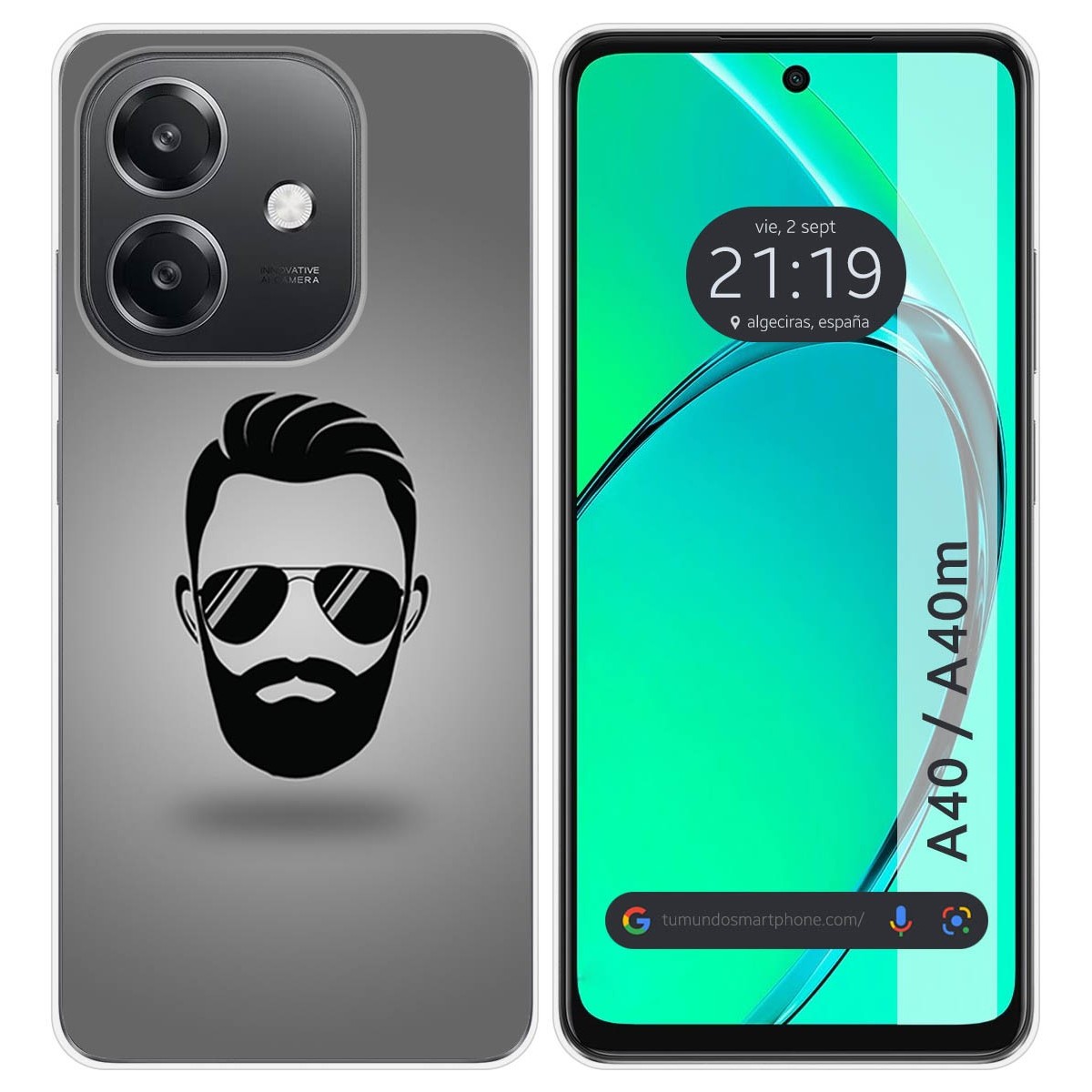 Funda Silicona para Oppo A40 / A40m diseño Barba Dibujos