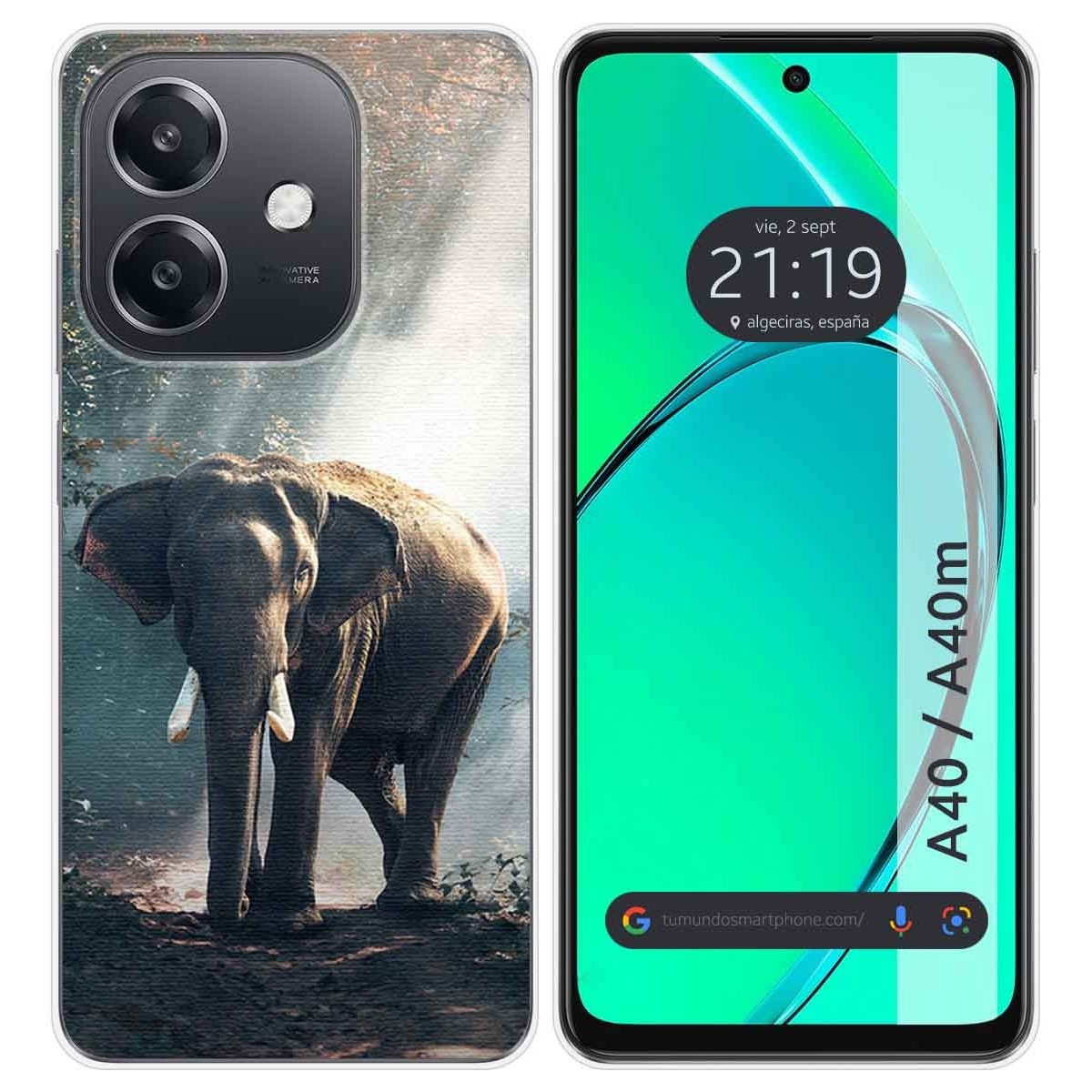 Funda Silicona para Oppo A40 / A40m diseño Elefante Dibujos