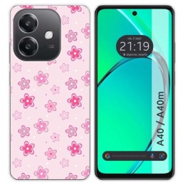 Funda Silicona para Oppo A40 / A40m diseño Flores Dibujos