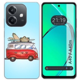 Funda Silicona para Oppo A40 / A40m diseño Furgoneta Dibujos