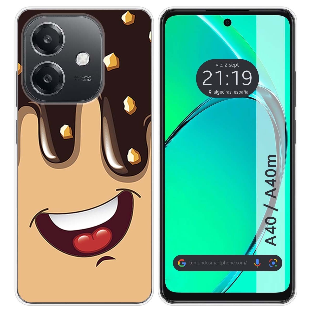 Funda Silicona para Oppo A40 / A40m diseño Helado Chocolate Dibujos