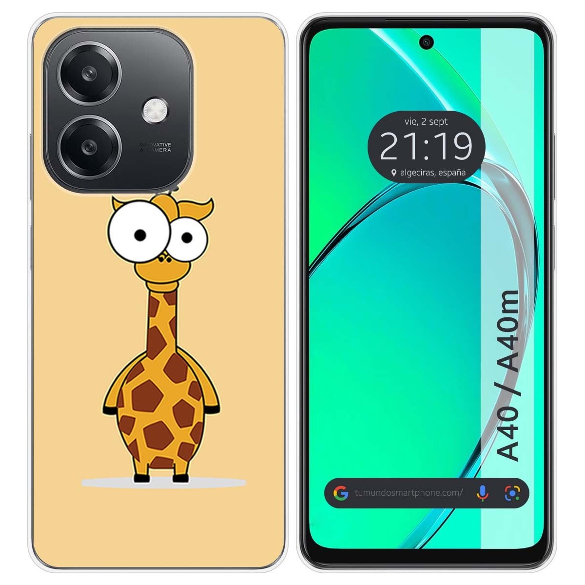 Funda Silicona para Oppo A40 / A40m diseño Jirafa Dibujos