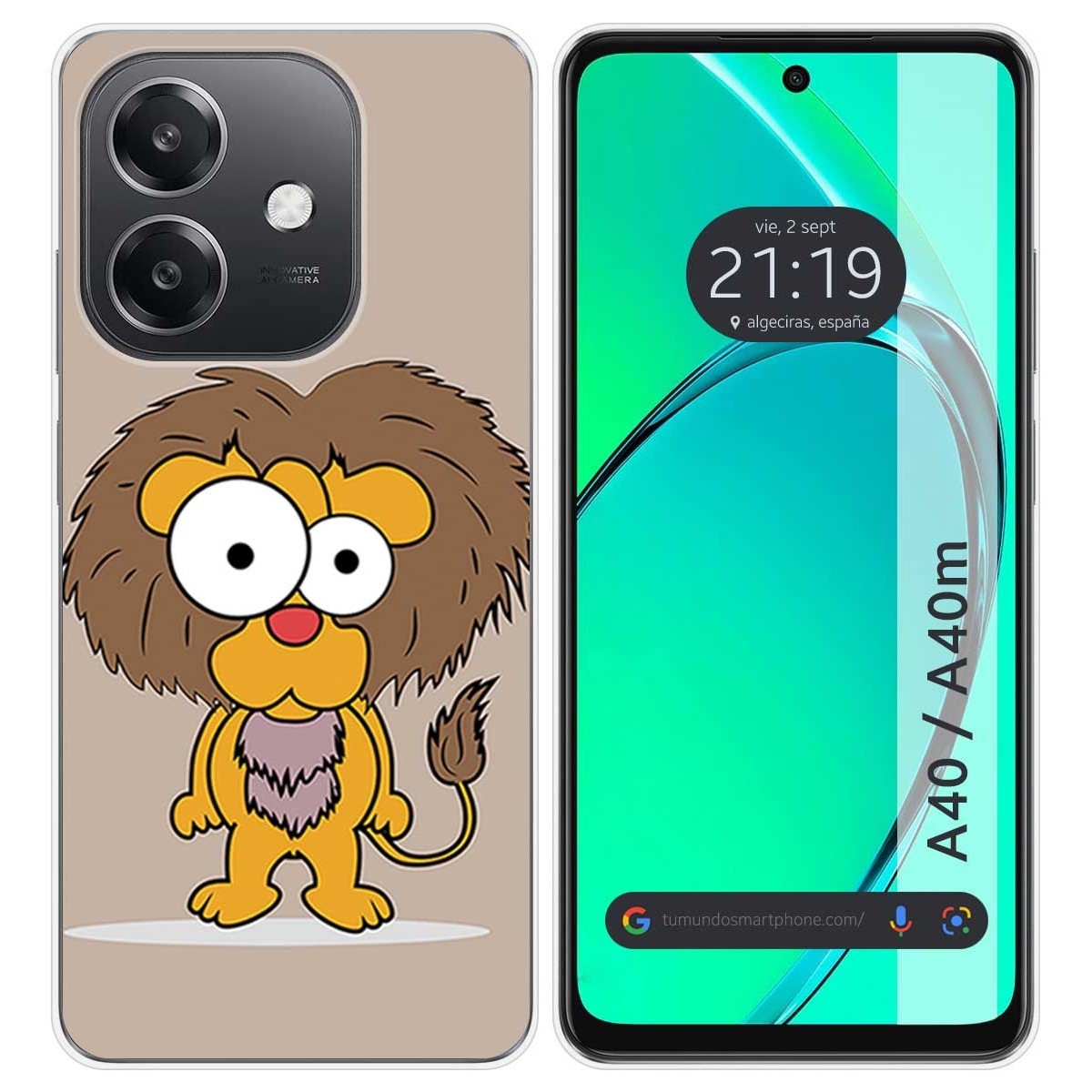 Funda Silicona para Oppo A40 / A40m diseño Leon Dibujos