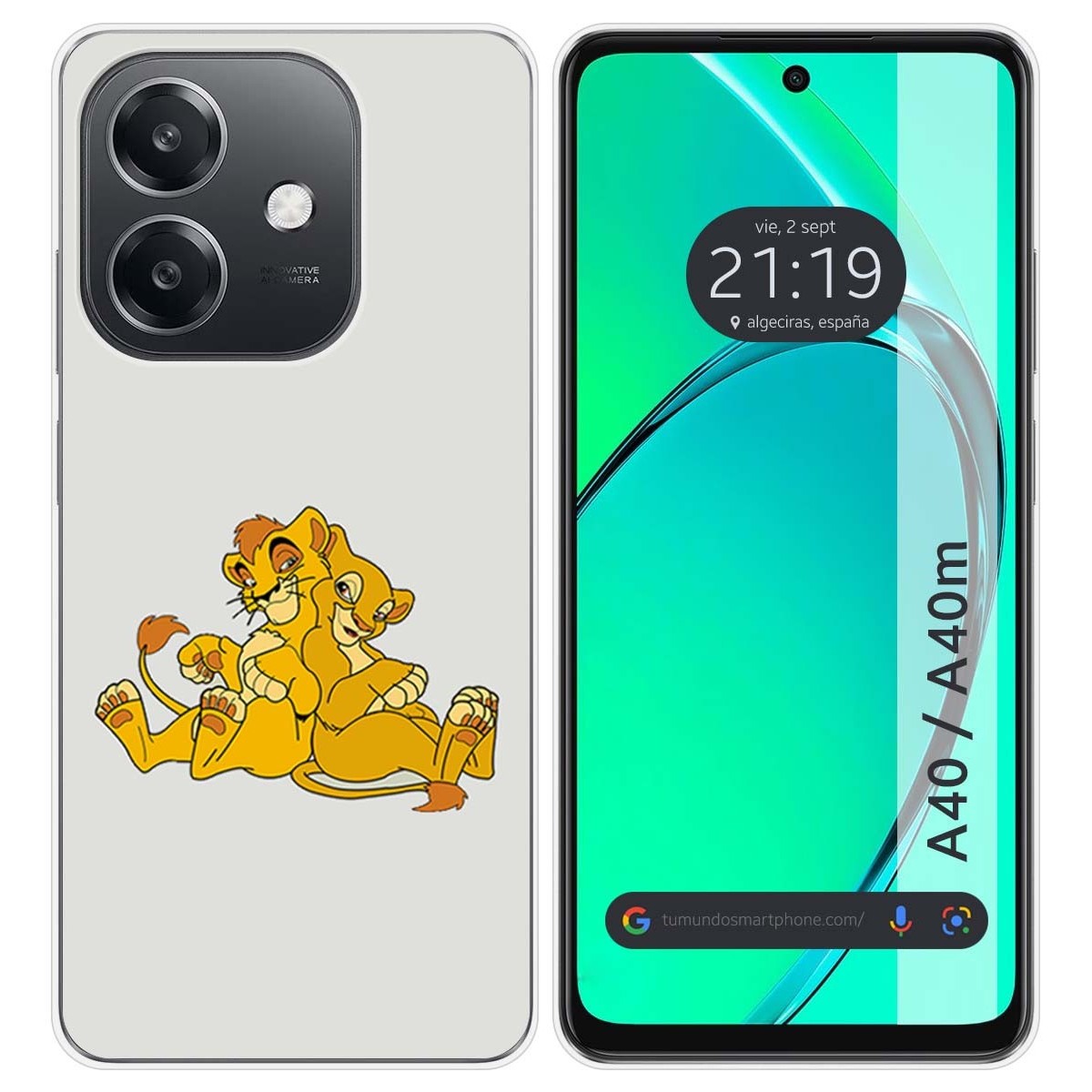 Funda Silicona para Oppo A40 / A40m diseño Leones Dibujos