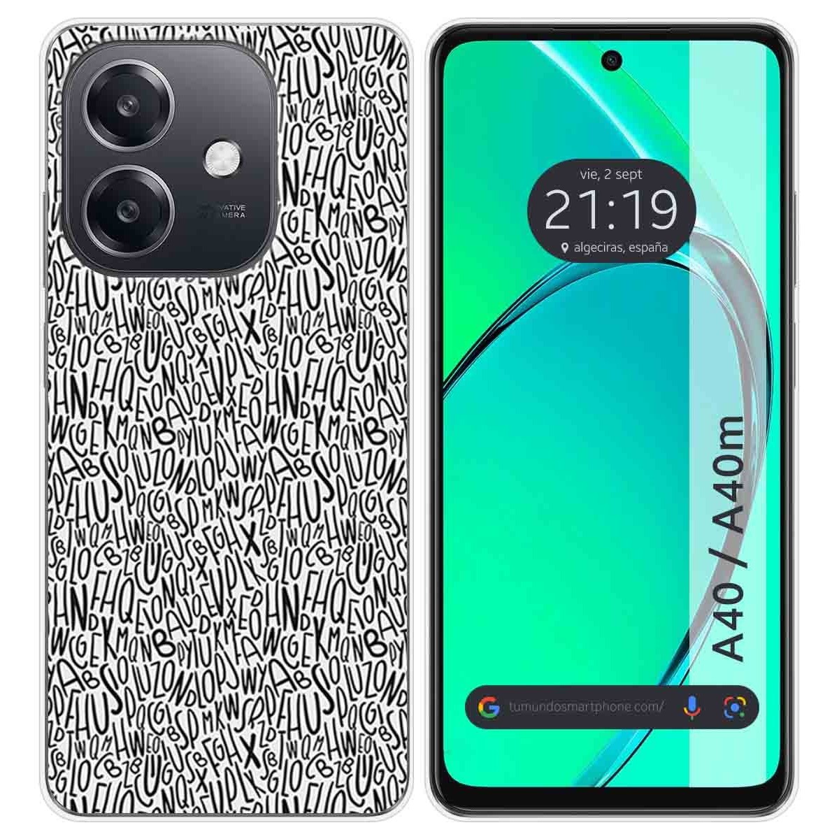 Funda Silicona para Oppo A40 / A40m diseño Letras Dibujos