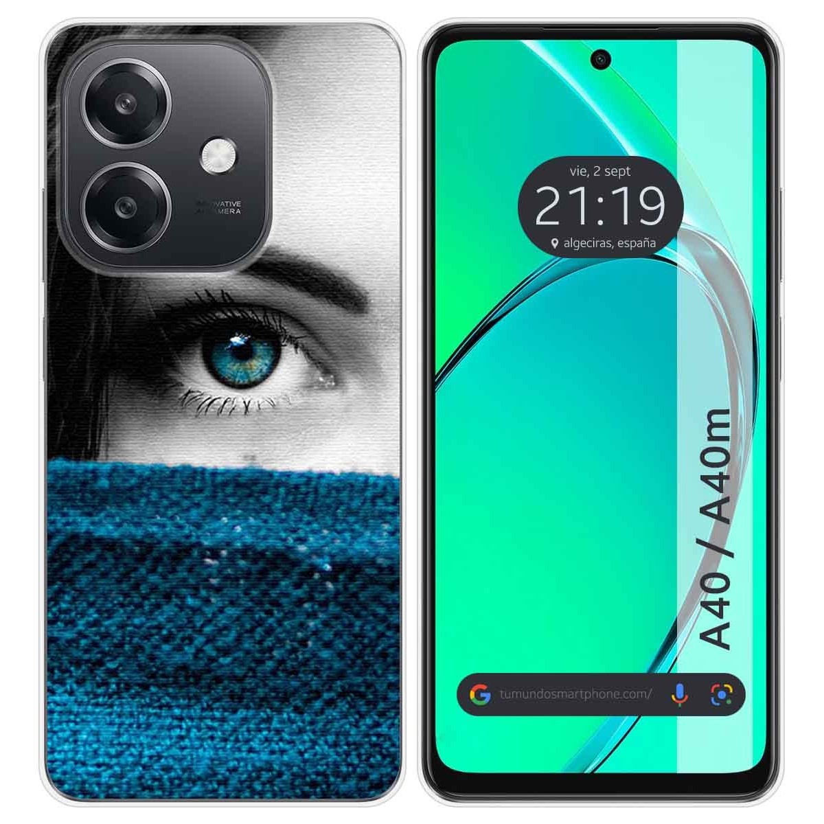 Funda Silicona para Oppo A40 / A40m diseño Ojo Dibujos