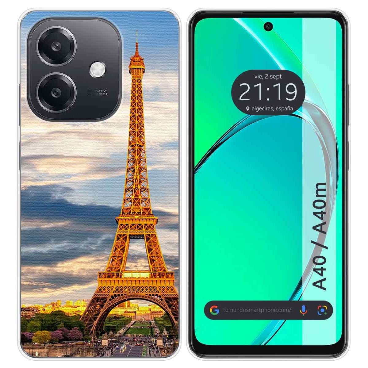 Funda Silicona para Oppo A40 / A40m diseño Paris Dibujos