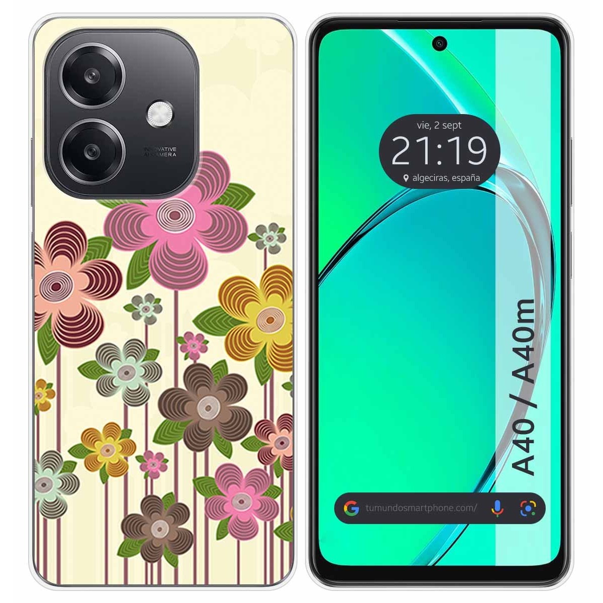 Funda Silicona para Oppo A40 / A40m diseño Primavera En Flor Dibujos