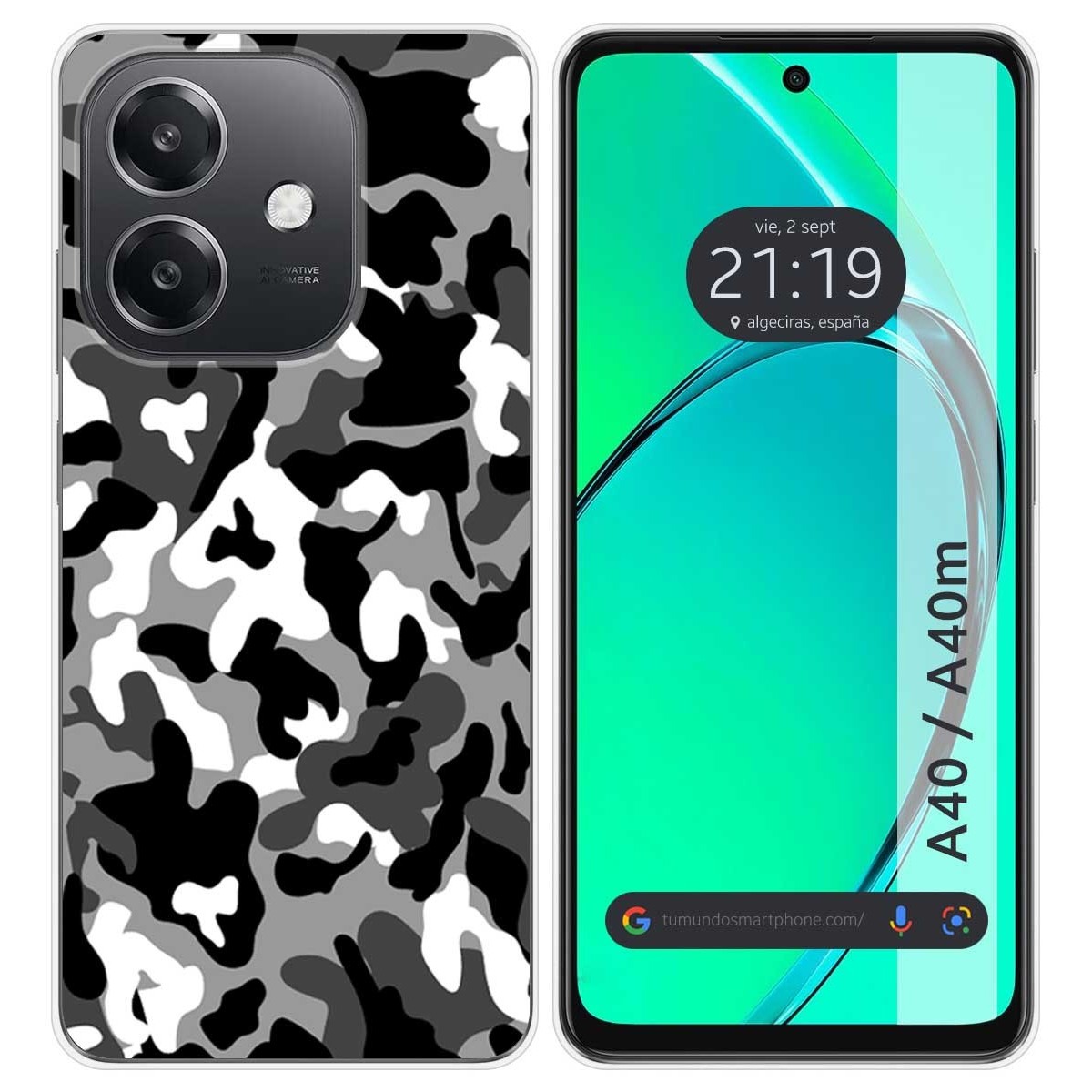 Funda Silicona para Oppo A40 / A40m diseño Snow Camuflaje Dibujos