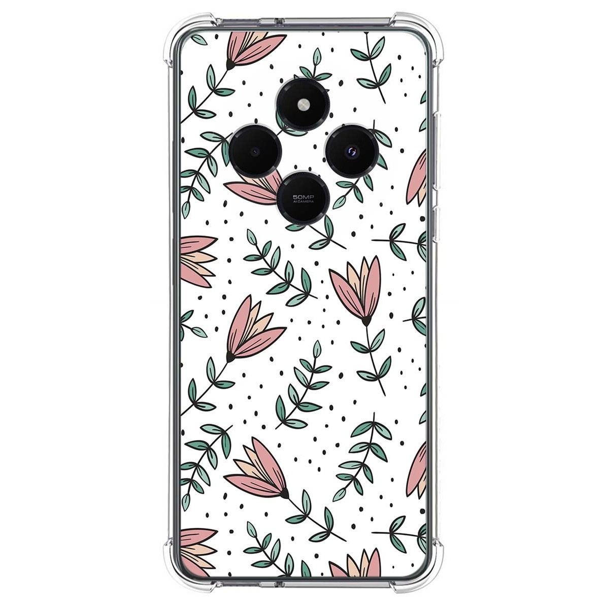 Funda Silicona Antigolpes para Xiaomi Redmi 14C diseño Flores 01 Dibujos