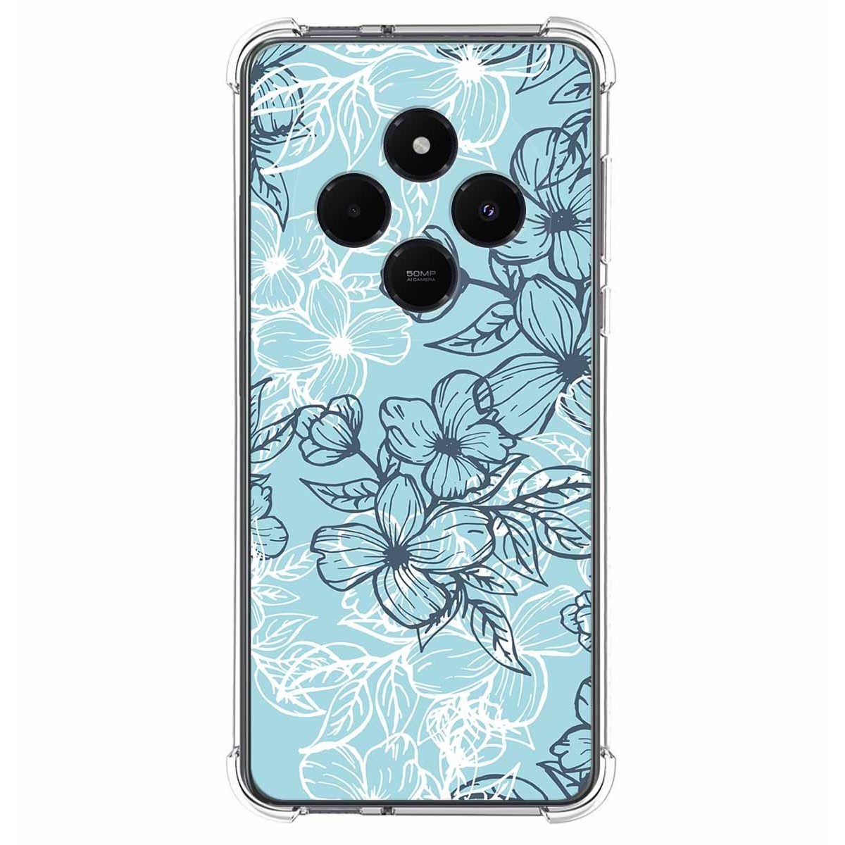 Funda Silicona Antigolpes para Xiaomi Redmi 14C diseño Flores 03 Dibujos