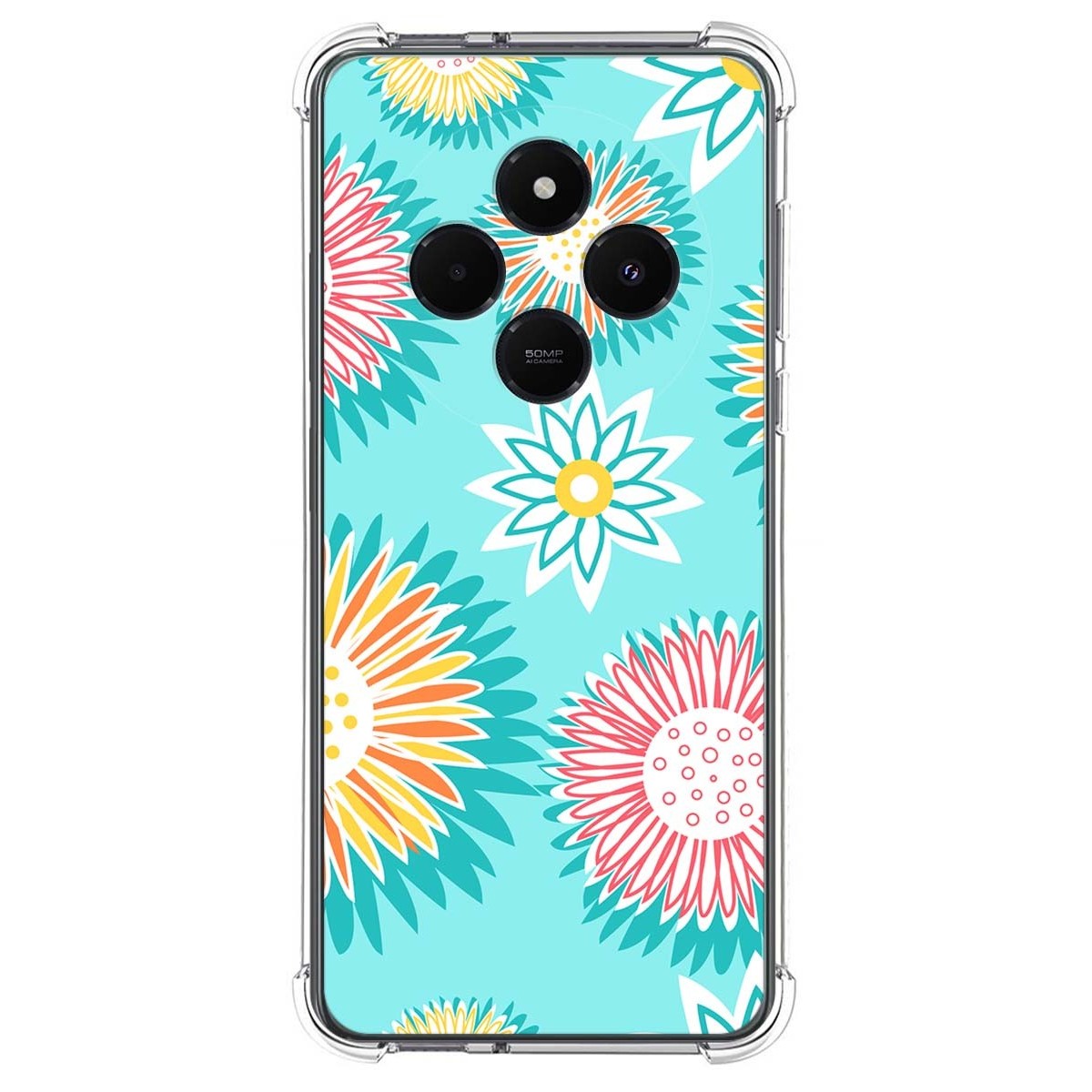 Funda Silicona Antigolpes para Xiaomi Redmi 14C diseño Flores 05 Dibujos