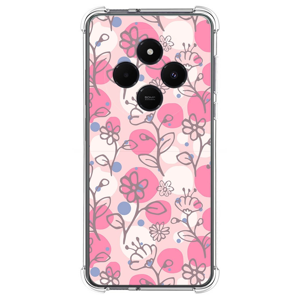 Funda Silicona Antigolpes para Xiaomi Redmi 14C diseño Flores 07 Dibujos