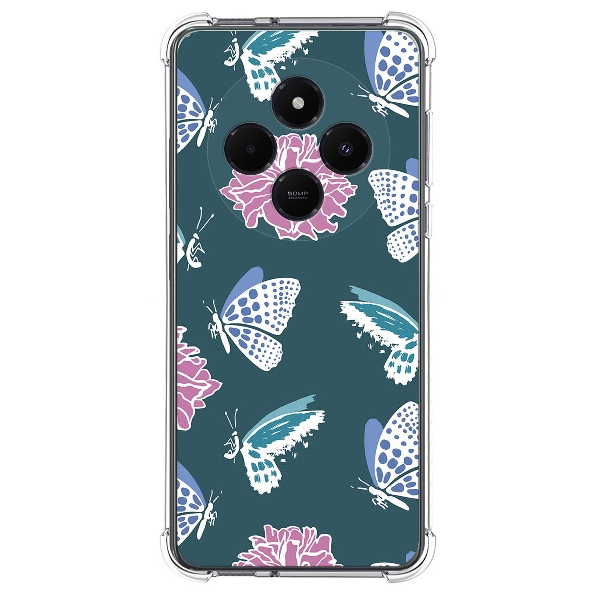 Funda Silicona Antigolpes para Xiaomi Redmi 14C diseño Flores 10 Dibujos