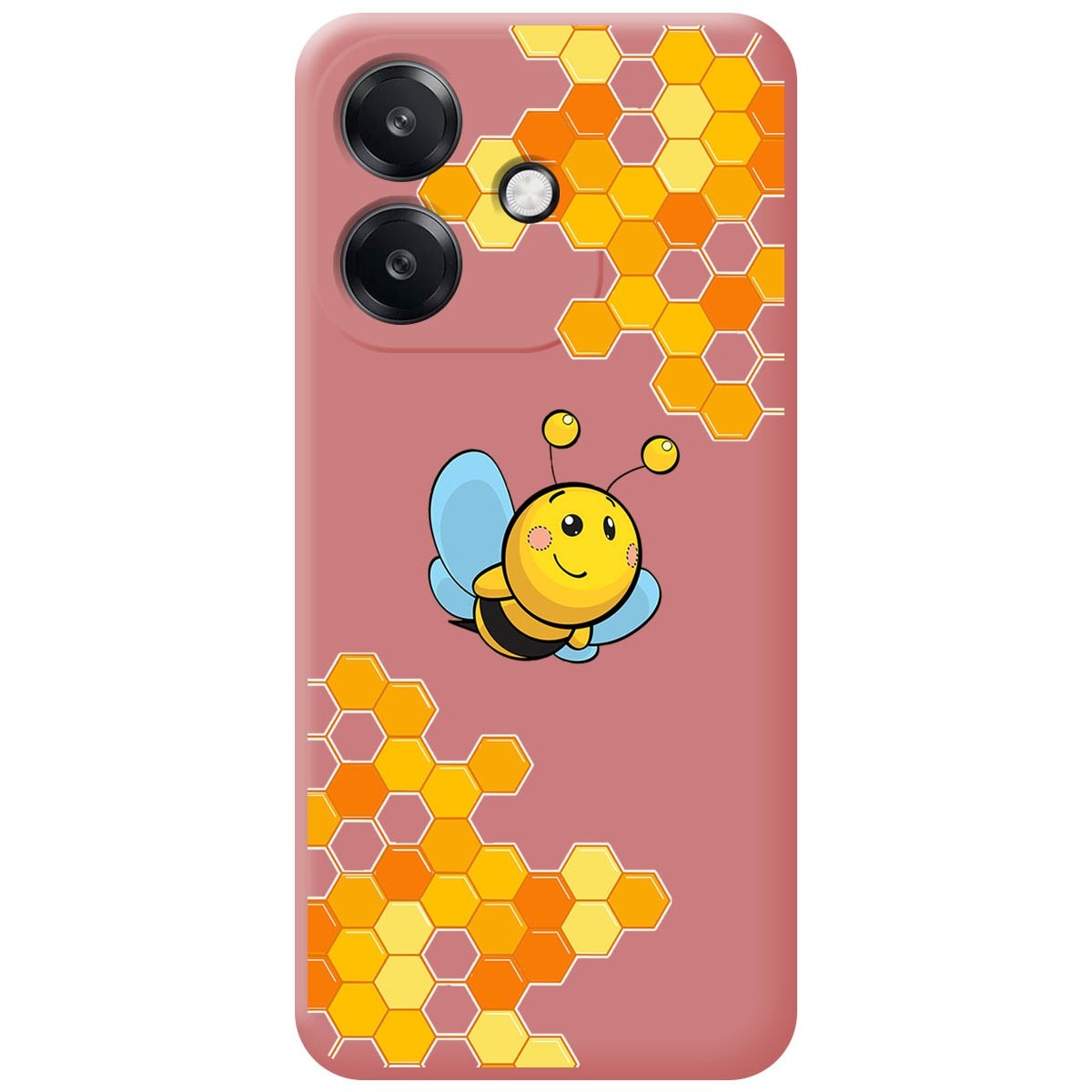 Funda Silicona Líquida Rosa para Oppo A40 / A40m diseño Abeja Dibujos