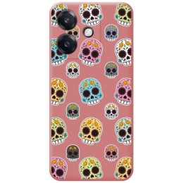 Funda Silicona Líquida Rosa para Oppo A40 / A40m diseño Catrina Dibujos