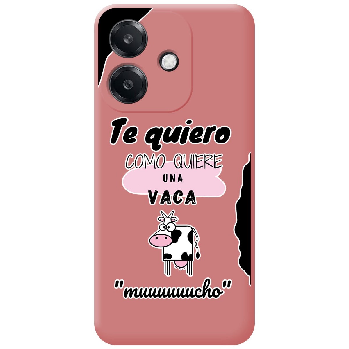 Funda Silicona Líquida Rosa para Oppo A40 / A40m diseño Vaca Dibujos