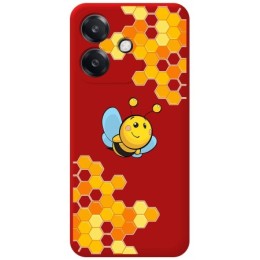 Funda Silicona Líquida Roja para Oppo A40 / A40m diseño Abeja Dibujos