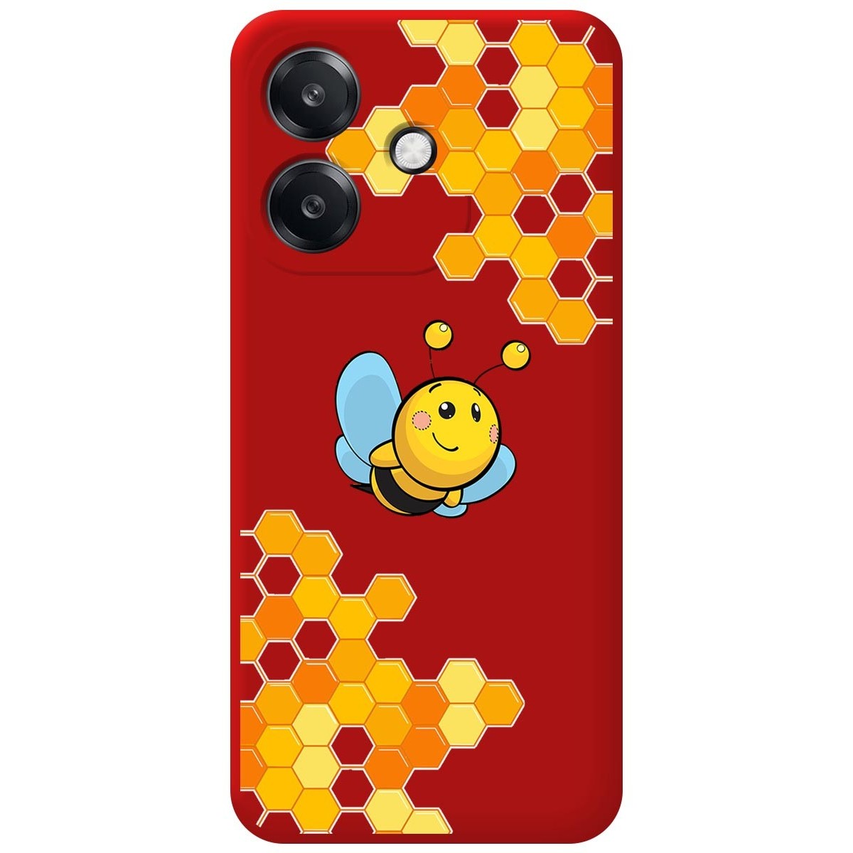 Funda Silicona Líquida Roja para Oppo A40 / A40m diseño Abeja Dibujos