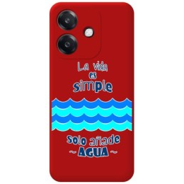 Funda Silicona Líquida Roja para Oppo A40 / A40m diseño Agua Dibujos