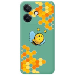 Funda Silicona Líquida Verde para Oppo A40 / A40m diseño Abeja Dibujos