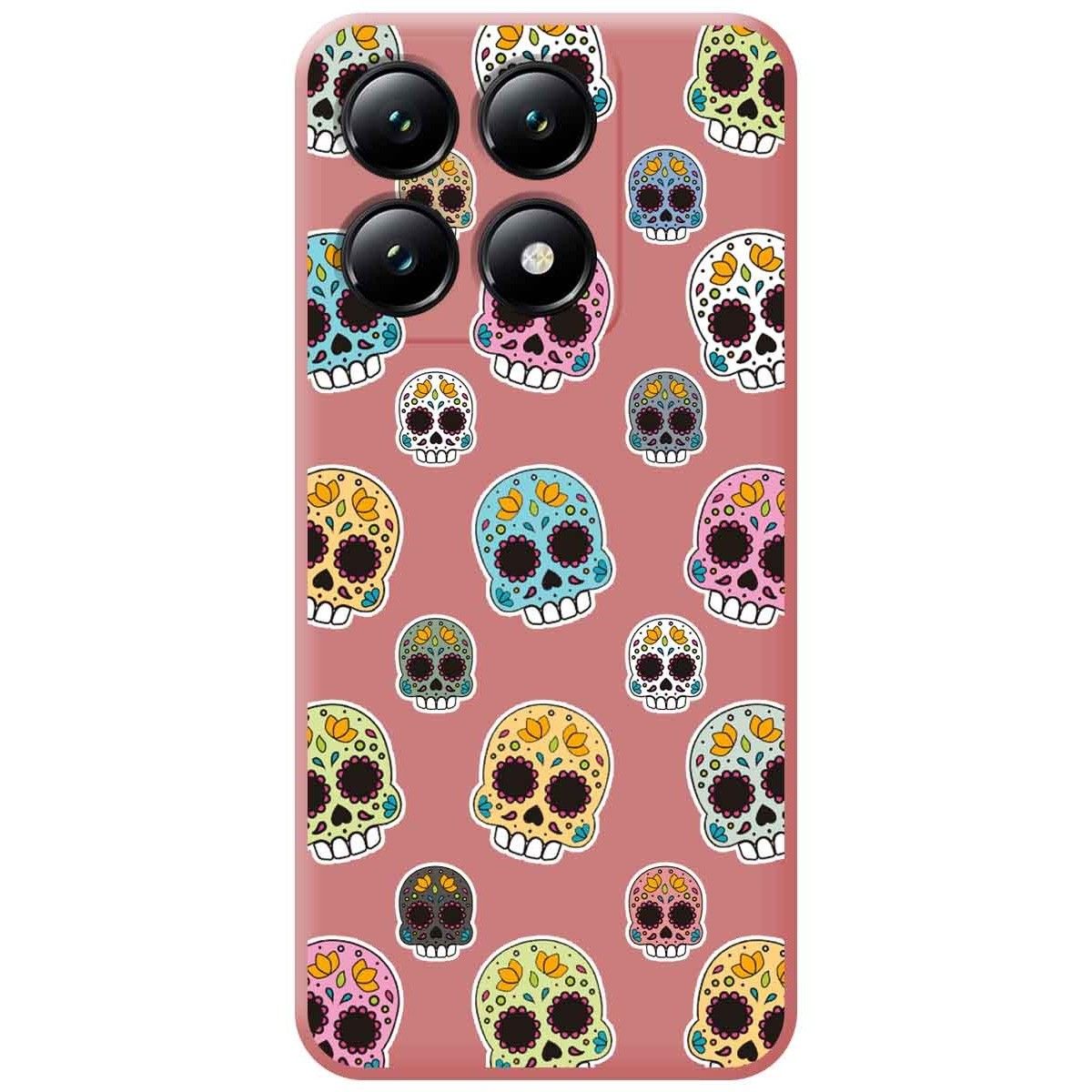 Funda Silicona Líquida Rosa para Xiaomi 14T 5G diseño Catrina Dibujos