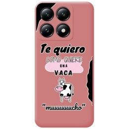 Funda Silicona Líquida Rosa para Xiaomi 14T 5G diseño Vaca Dibujos