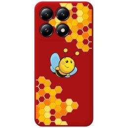 Funda Silicona Líquida Roja para Xiaomi 14T 5G diseño Abeja Dibujos