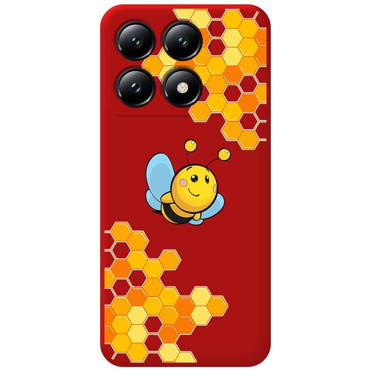 Funda Silicona Líquida Roja para Xiaomi 14T 5G diseño Abeja Dibujos