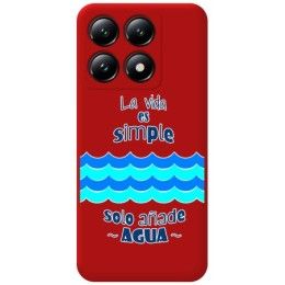 Funda Silicona Líquida Roja para Xiaomi 14T 5G diseño Agua Dibujos