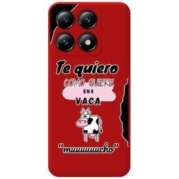 Funda Silicona Líquida Roja para Xiaomi 14T 5G diseño Vaca Dibujos