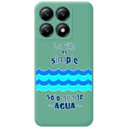 Funda Silicona Líquida Verde para Xiaomi 14T 5G diseño Agua Dibujos