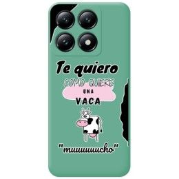 Funda Silicona Líquida Verde para Xiaomi 14T 5G diseño Vaca Dibujos