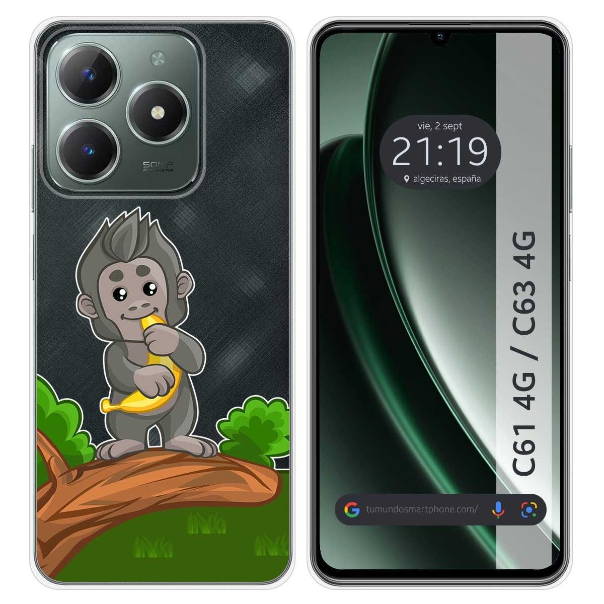 Funda Silicona Transparente para Realme C61 / C63 4G diseño Mono Dibujos