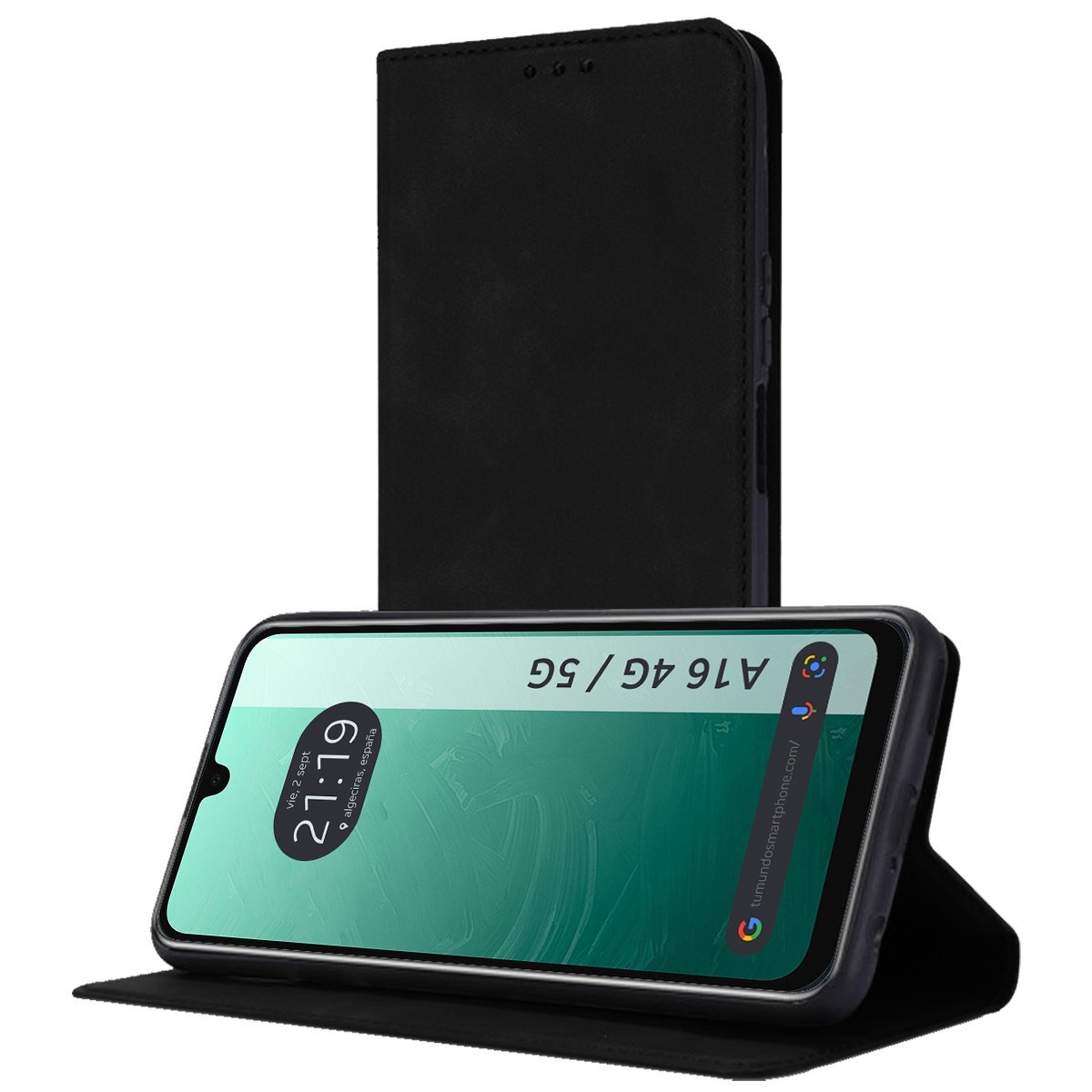 Funda Libro de Polipiel con tarjetero para Samsung Galaxy A16 4G / 5G color Negra