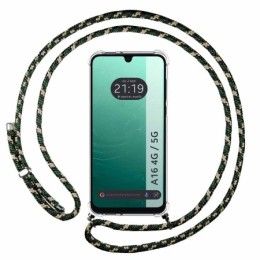 Funda Colgante Transparente para Samsung Galaxy A16 4G / 5G con Cordon Verde / Dorado