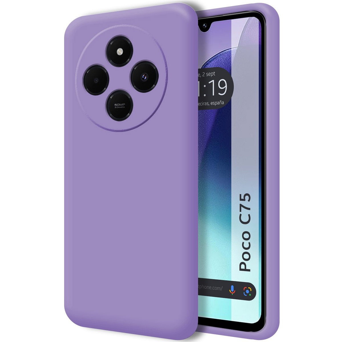 Funda Silicona Líquida Ultra Suave para Xiaomi Poco C75 Color Morada