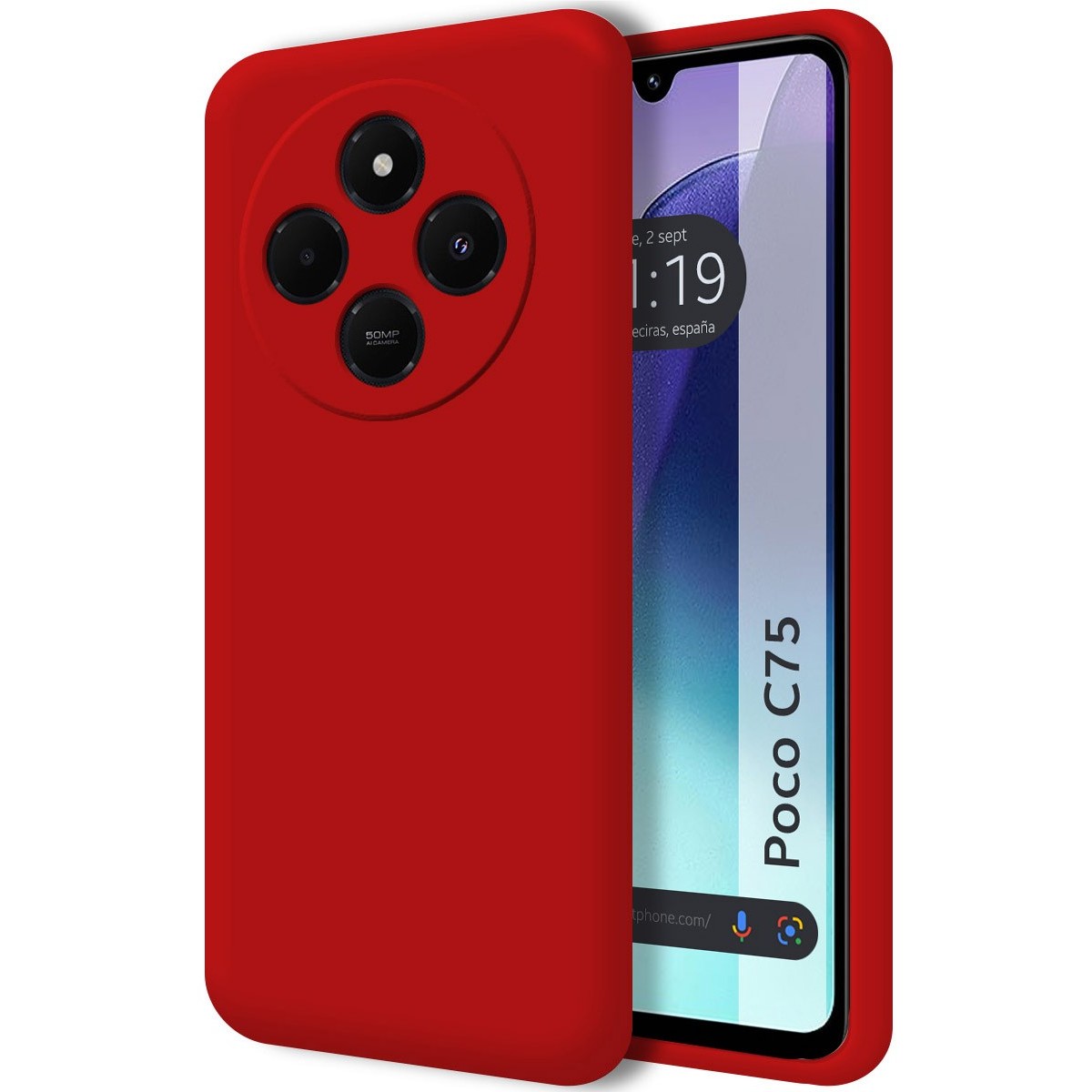 Funda Silicona Líquida Ultra Suave para Xiaomi Poco C75 Color Roja