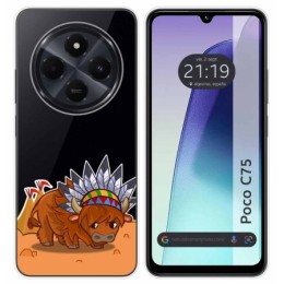 Funda Silicona Transparente para Xiaomi Poco C75 diseño Bufalo Dibujos