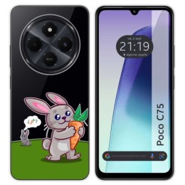 Funda Silicona Transparente para Xiaomi Poco C75 diseño Conejo Dibujos