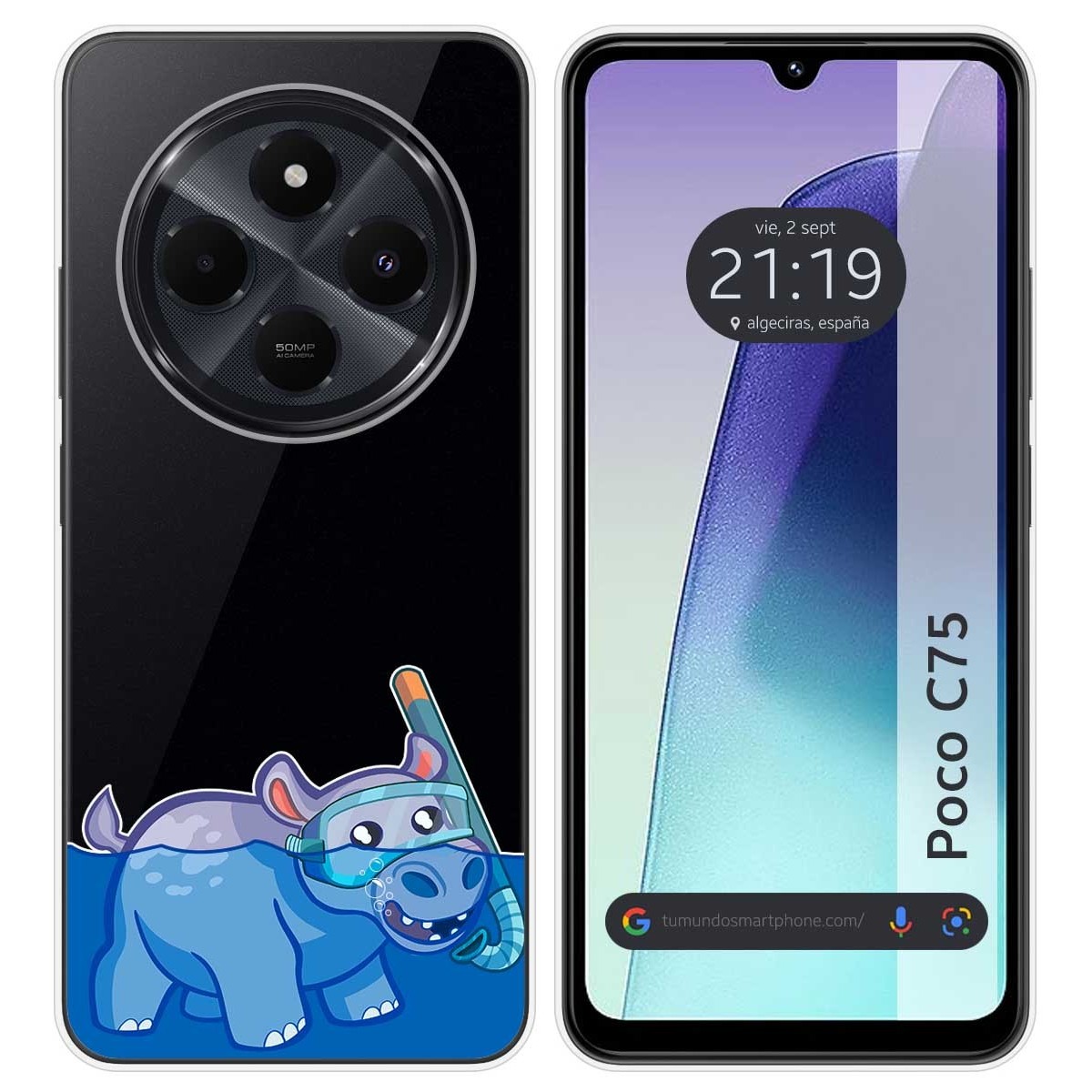 Funda Silicona Transparente para Xiaomi Poco C75 diseño Hipo Dibujos