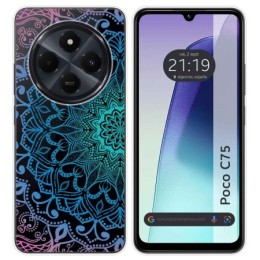 Funda Silicona Transparente para Xiaomi Poco C75 diseño Mandala Dibujos