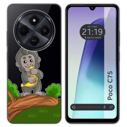 Funda Silicona Transparente para Xiaomi Poco C75 diseño Mono Dibujos