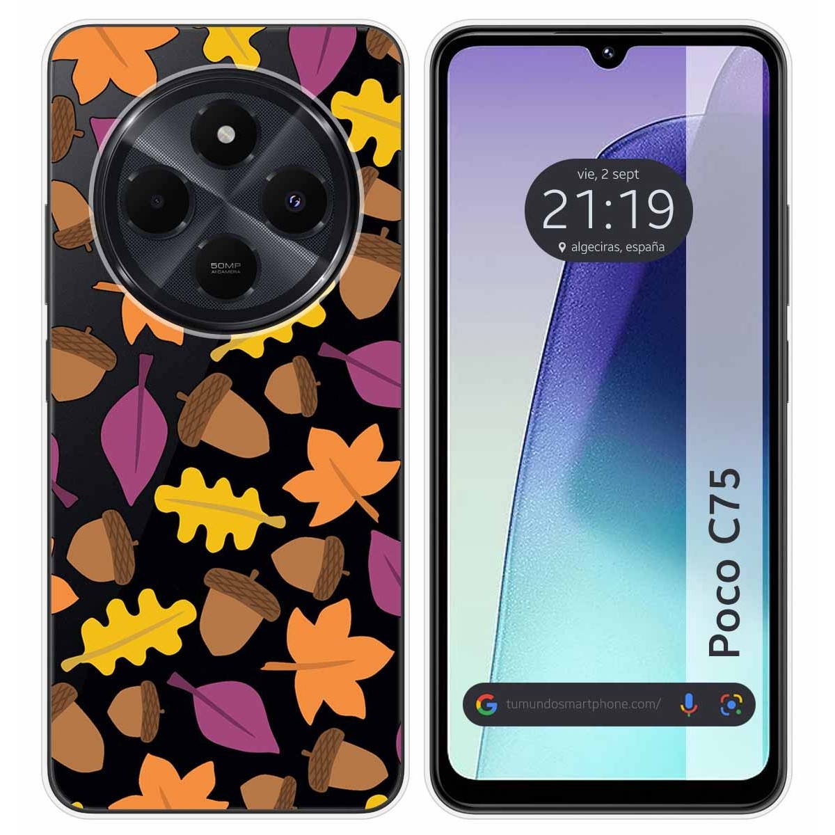 Funda Silicona Transparente para Xiaomi Poco C75 diseño Otoño Dibujos