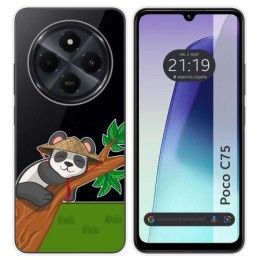 Funda Silicona Transparente para Xiaomi Poco C75 diseño Panda Dibujos