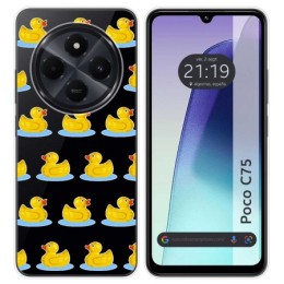 Funda Silicona Transparente para Xiaomi Poco C75 diseño Pato Dibujos