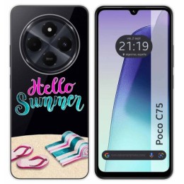 Funda Silicona Transparente para Xiaomi Poco C75 diseño Summer Dibujos