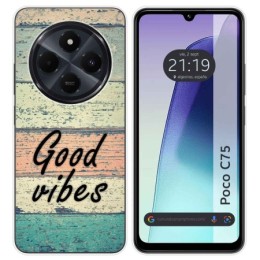 Funda Silicona para Xiaomi Poco C75 diseño Madera 01 Dibujos