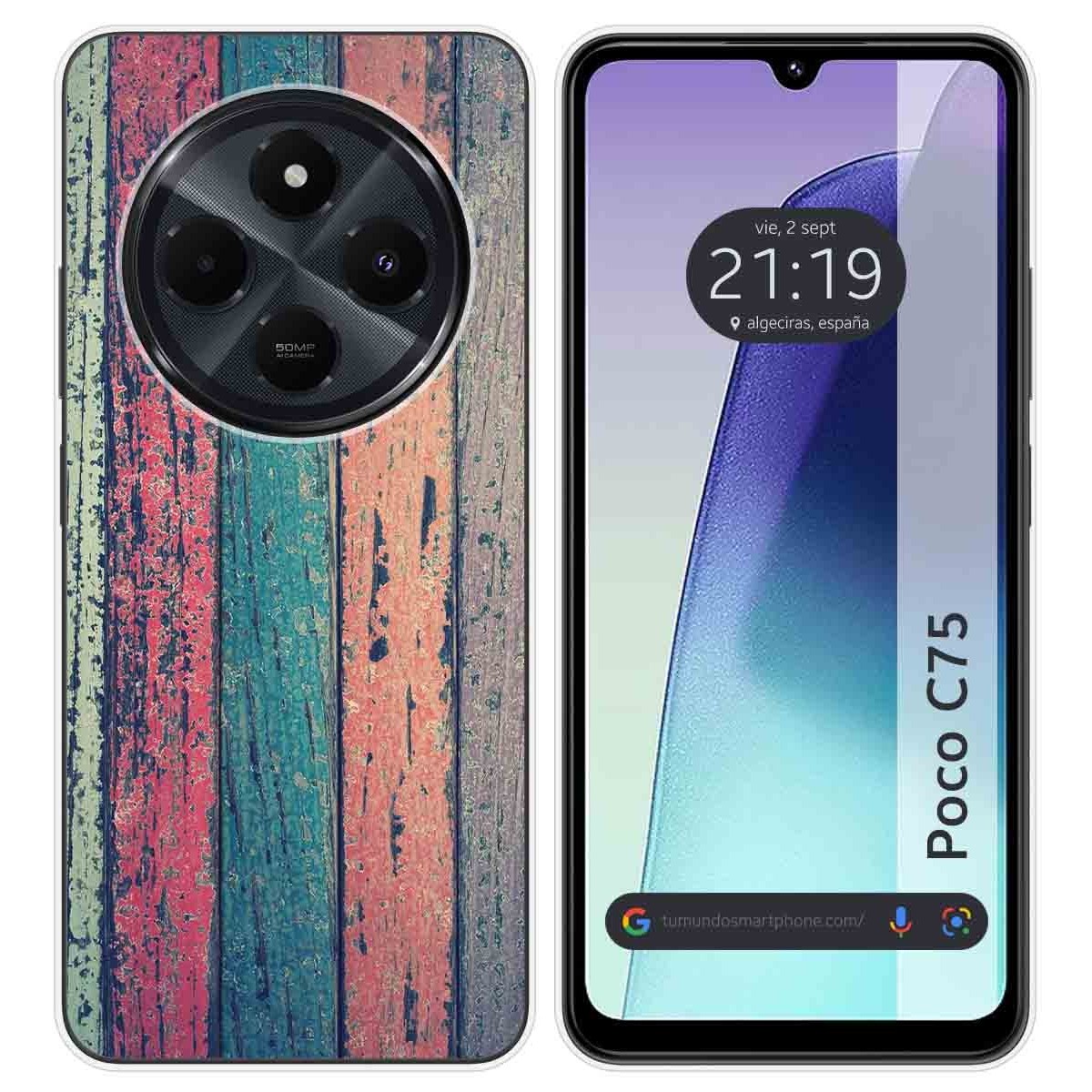 Funda Silicona para Xiaomi Poco C75 diseño Madera 10 Dibujos