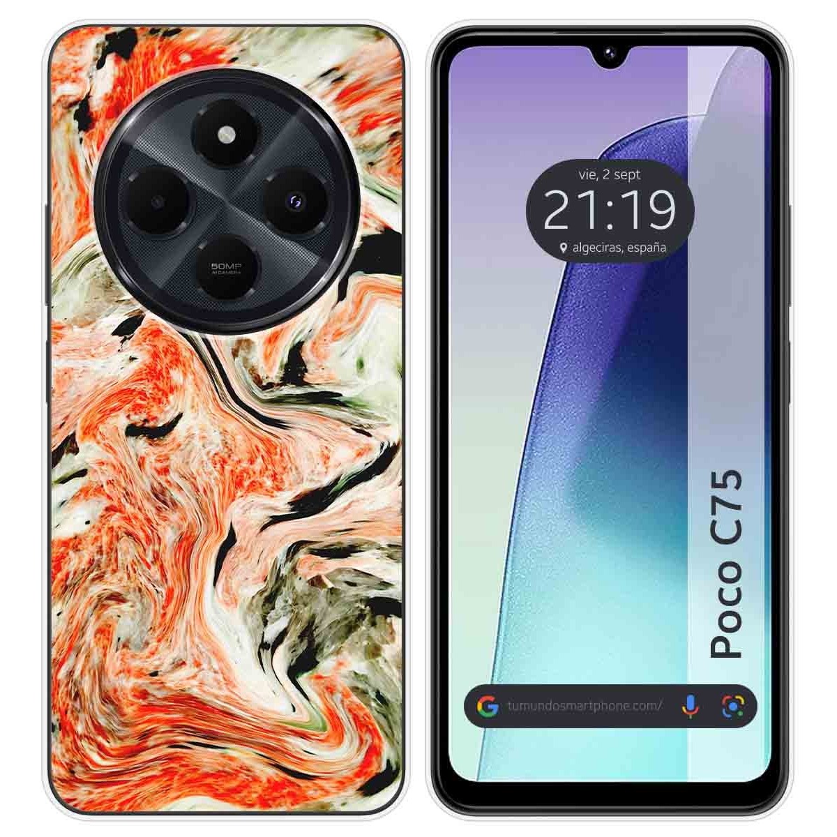 Funda Silicona para Xiaomi Poco C75 diseño Mármol 12 Dibujos